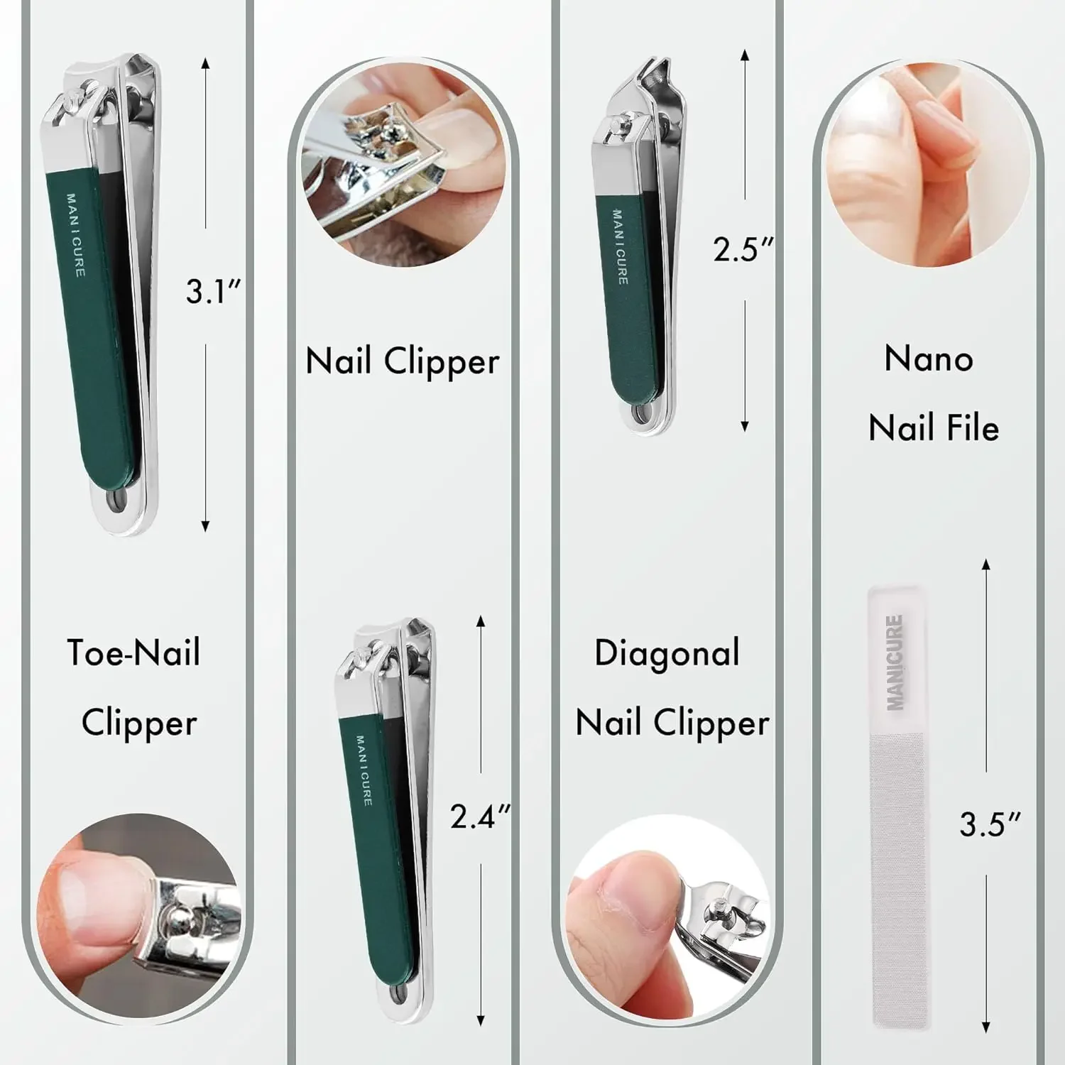 4 Pcs Steel Nail Clipper Manic - đánh giá và giá Mens Grooming Travel Kit