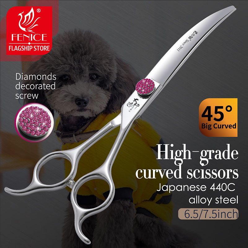 Fenice Pink Diamond Screw Pet  - đánh giá và giá Grooming Scissors