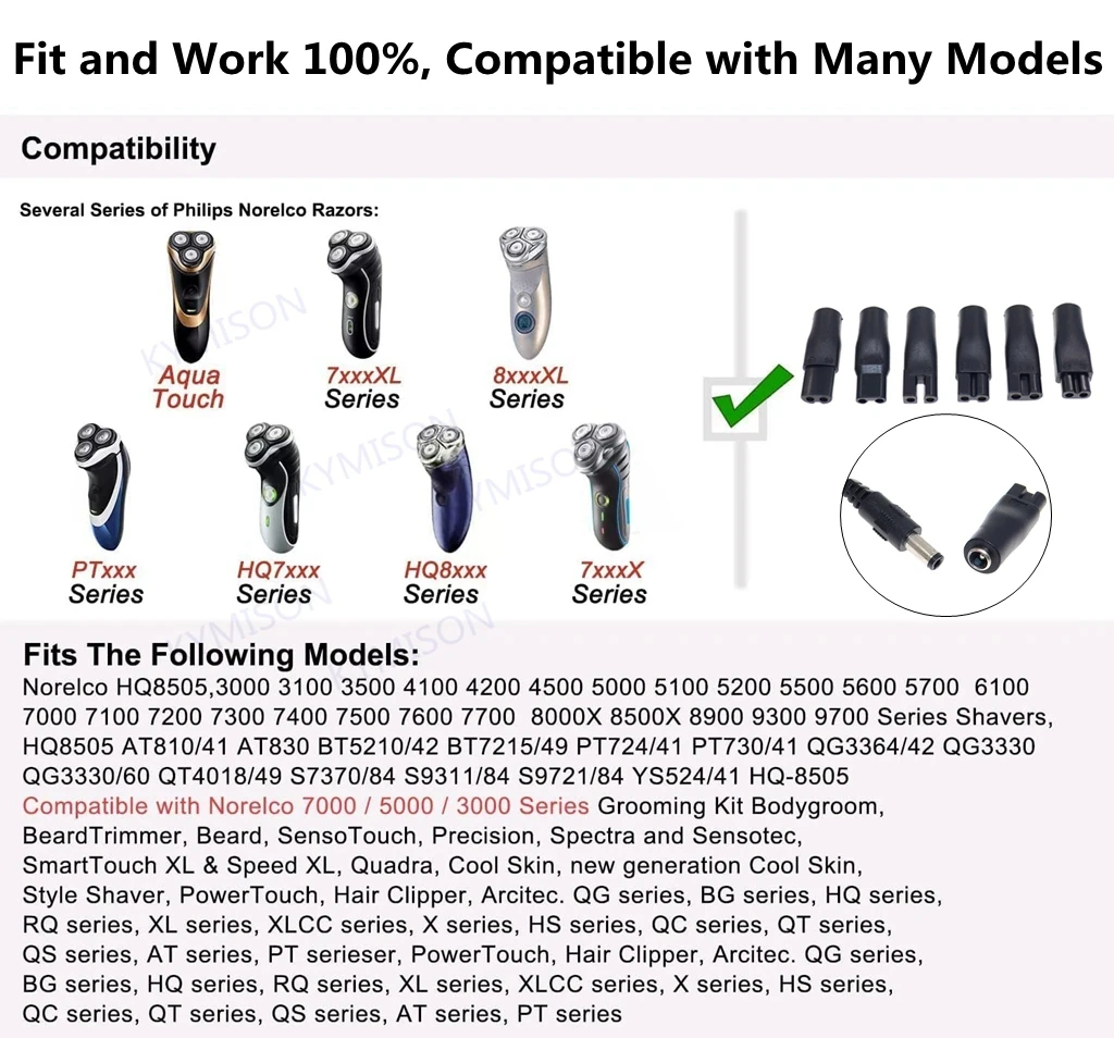 8PCS Replacement Power Cord 5V - đánh giá và giá Beard Trimmer