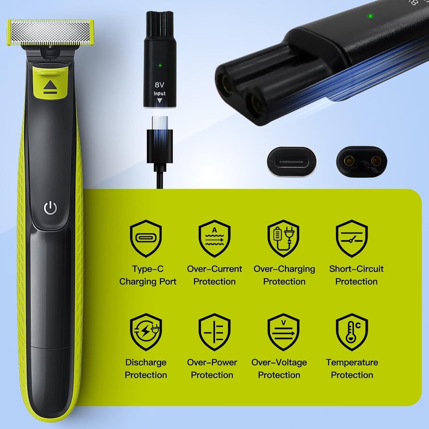 8V HQ850 Type-C Shaver Charger - đánh giá và giá Electric Razor