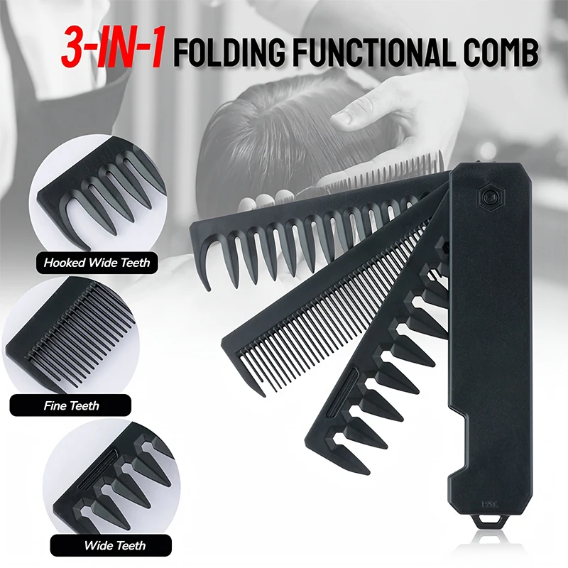 3-in-1 Folding Beard Comb for  - đánh giá và giá Mens Grooming Travel Kit