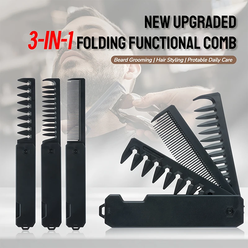 3-in-1 Folding Beard Comb for  - đánh giá và giá Mens Grooming Travel Kit