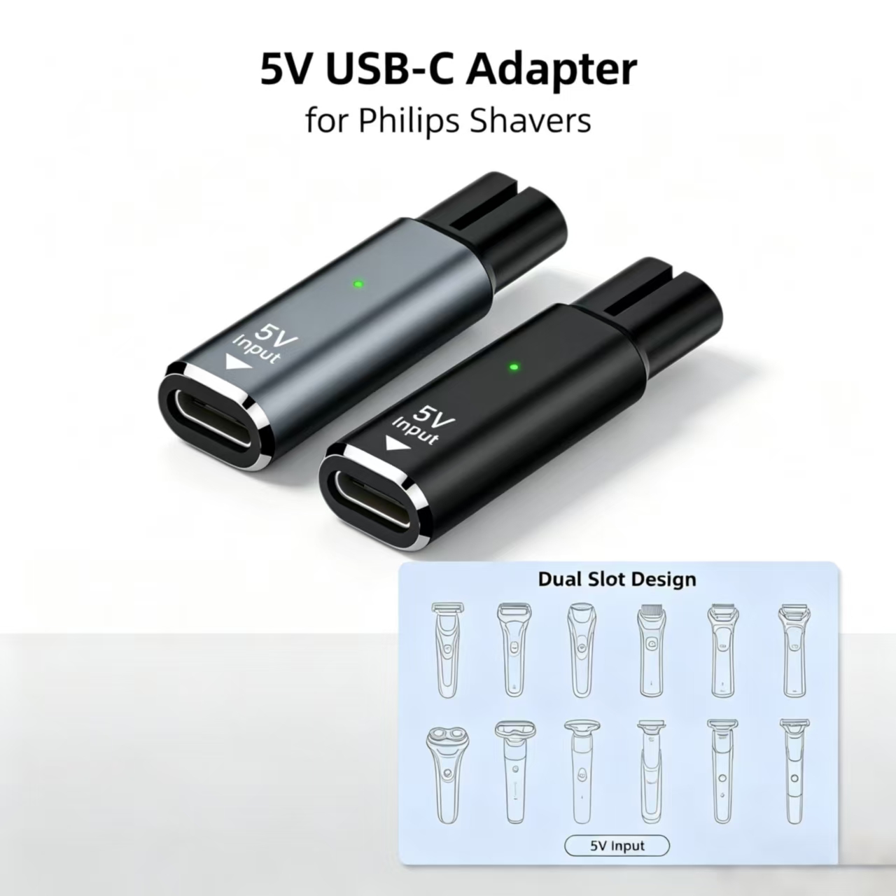 5V Type‑C Female to Dual Slot  - đánh giá và giá Electric Shaver Rotary