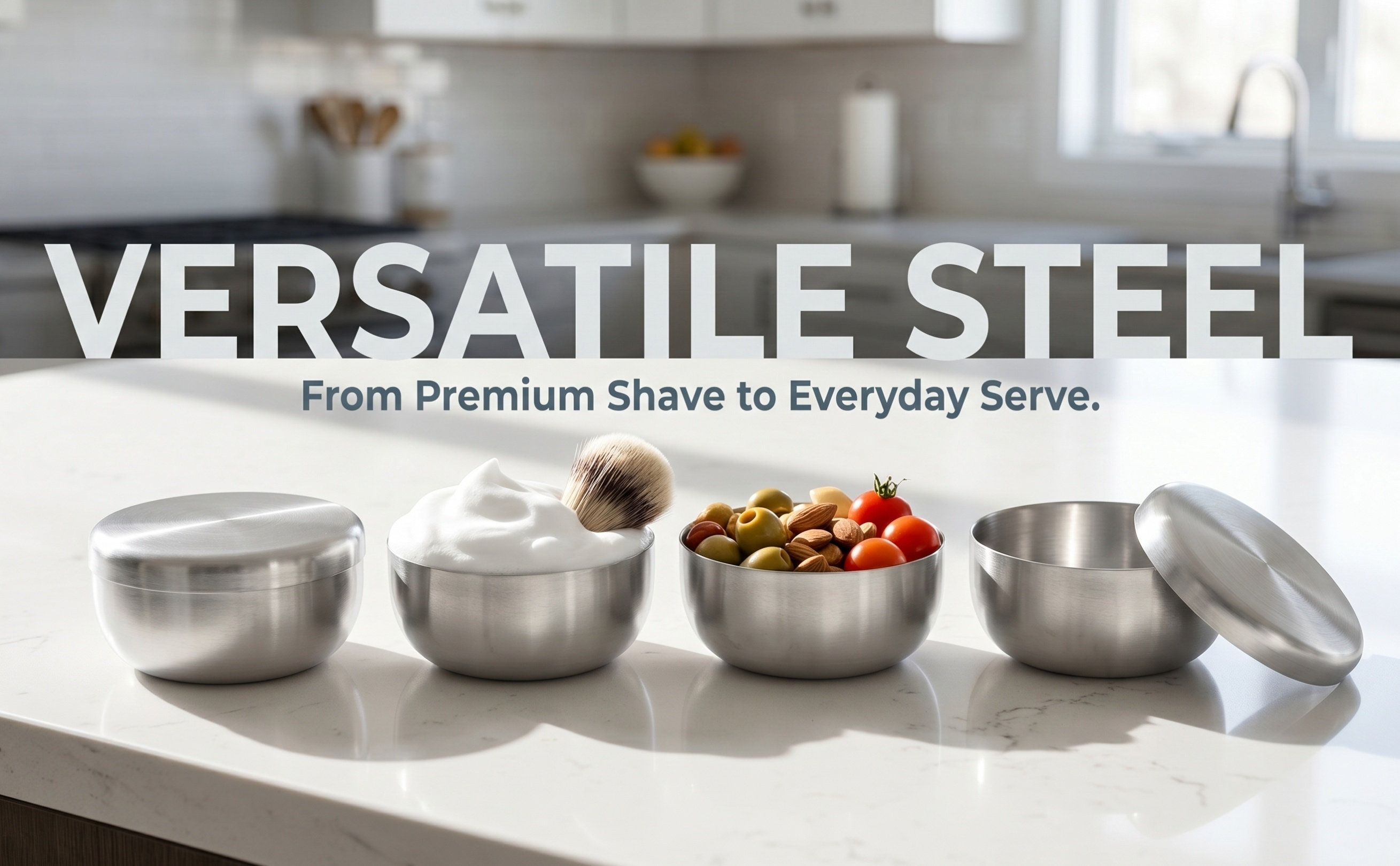 4Pcs Stainless Steel Shaving B - đánh giá và giá Shaving Cream