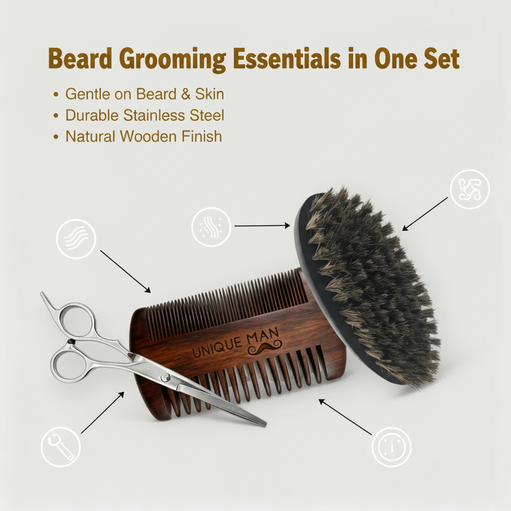 UNIQUE MAN Men's Beard Set, Bl - đánh giá và giá Grooming Kit